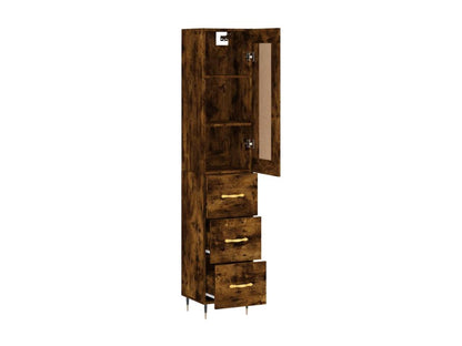 Buffet en bois d'ingénierie, 34,5 x 34 x 180 cm, marron