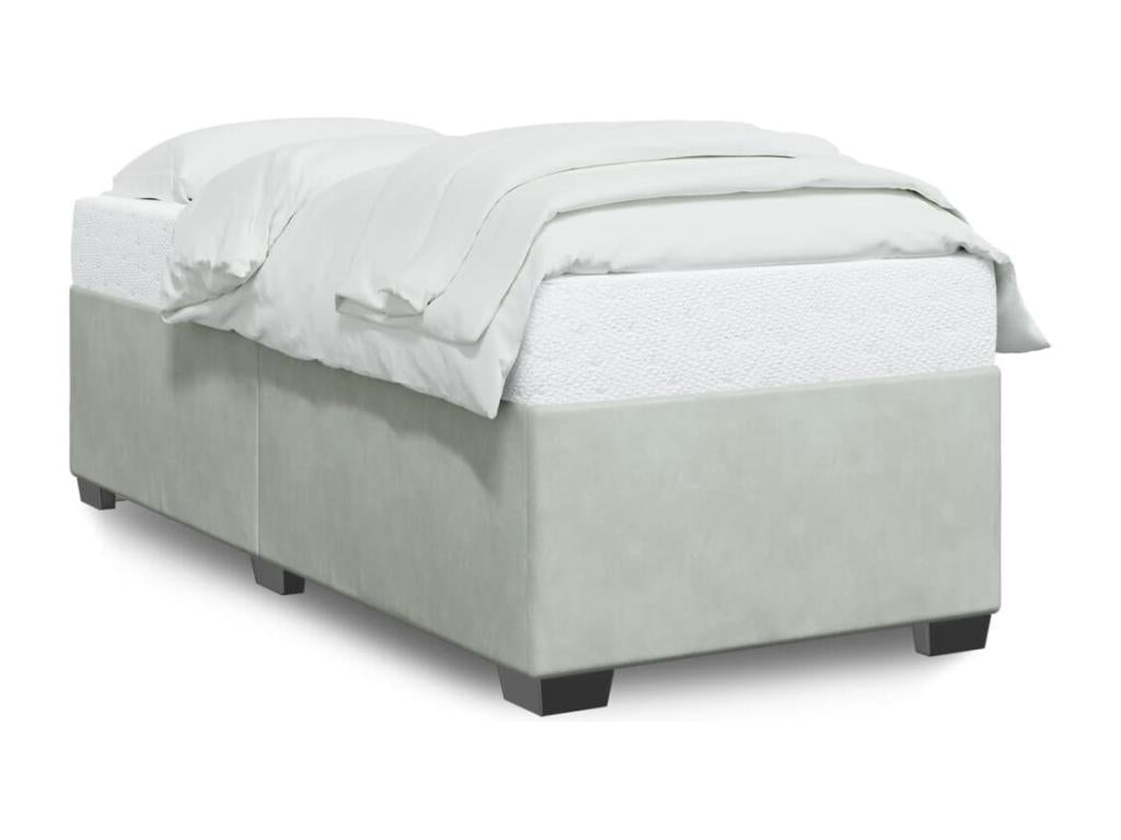 Matelas en velours, 90 x 190 cm, gris