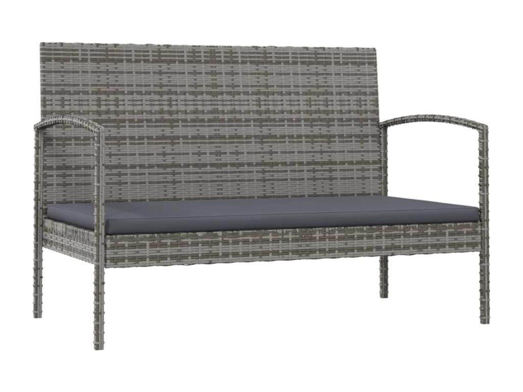 Ensemble de mobilier de jardin 8 pièces en résine tressée grise