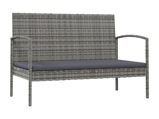 Ensemble de mobilier de jardin 8 pièces en résine tressée grise