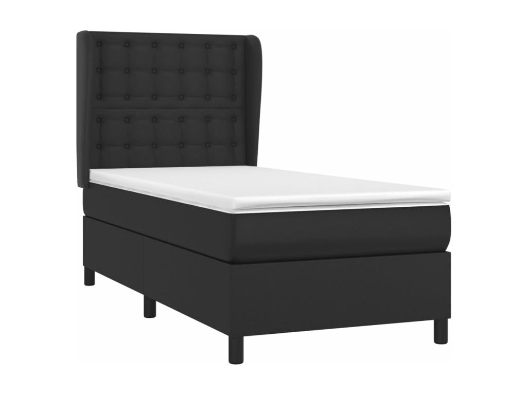 Matelas en similicuir, 100 x 200 cm, noir