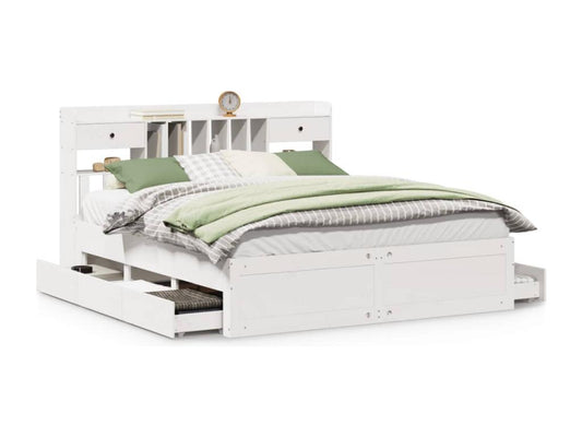 Matelas en bois de pin, 180 x 200 cm, blanc