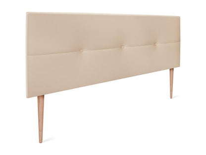 Cadre de lit en similicuir, 150 x 105 cm, beige