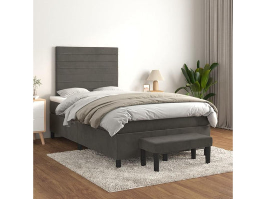 Matelas en velours, 120 x 190 cm, gris
