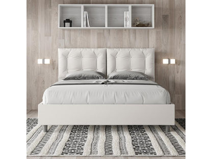 Sommier en similicuir, 160 x 200 cm, blanc