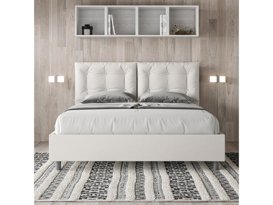 Sommier en similicuir, 160 x 200 cm, blanc