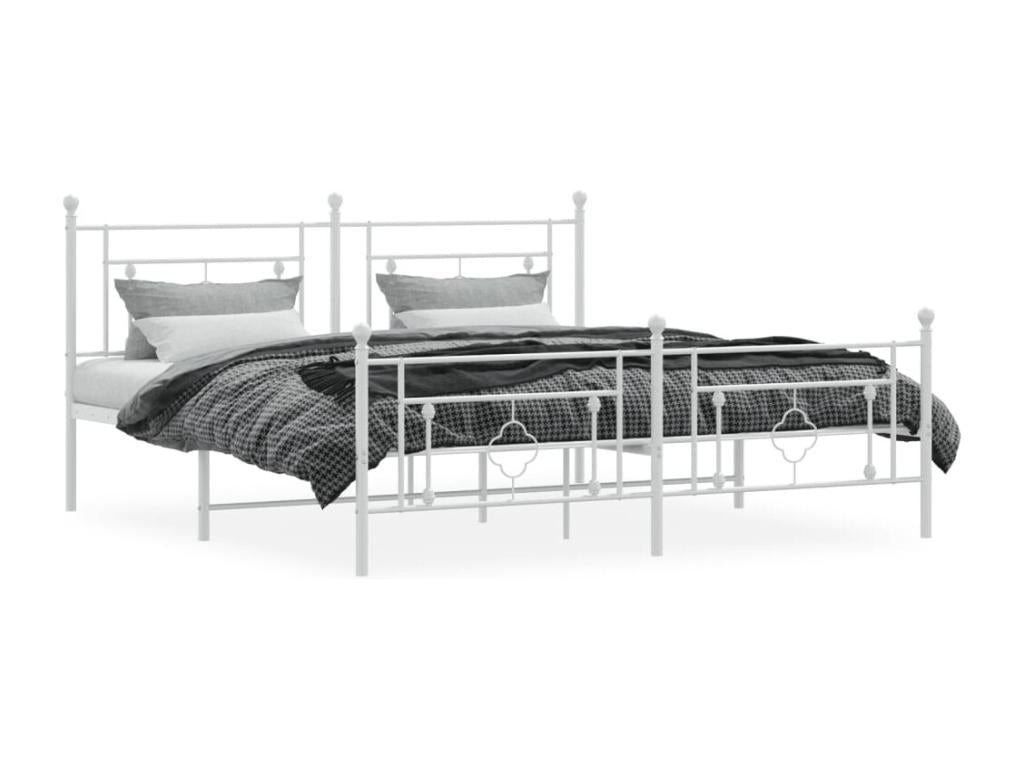 Matelas en métal, 180 x 200 cm, blanc