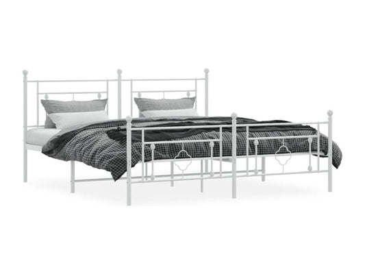 Matelas en métal, 180 x 200 cm, blanc