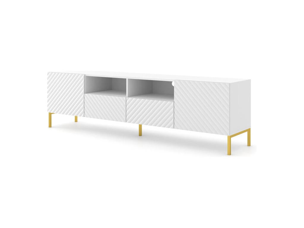 Meuble TV 2 portes, blanc