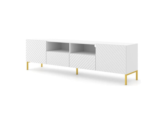 Meuble TV 2 portes, blanc