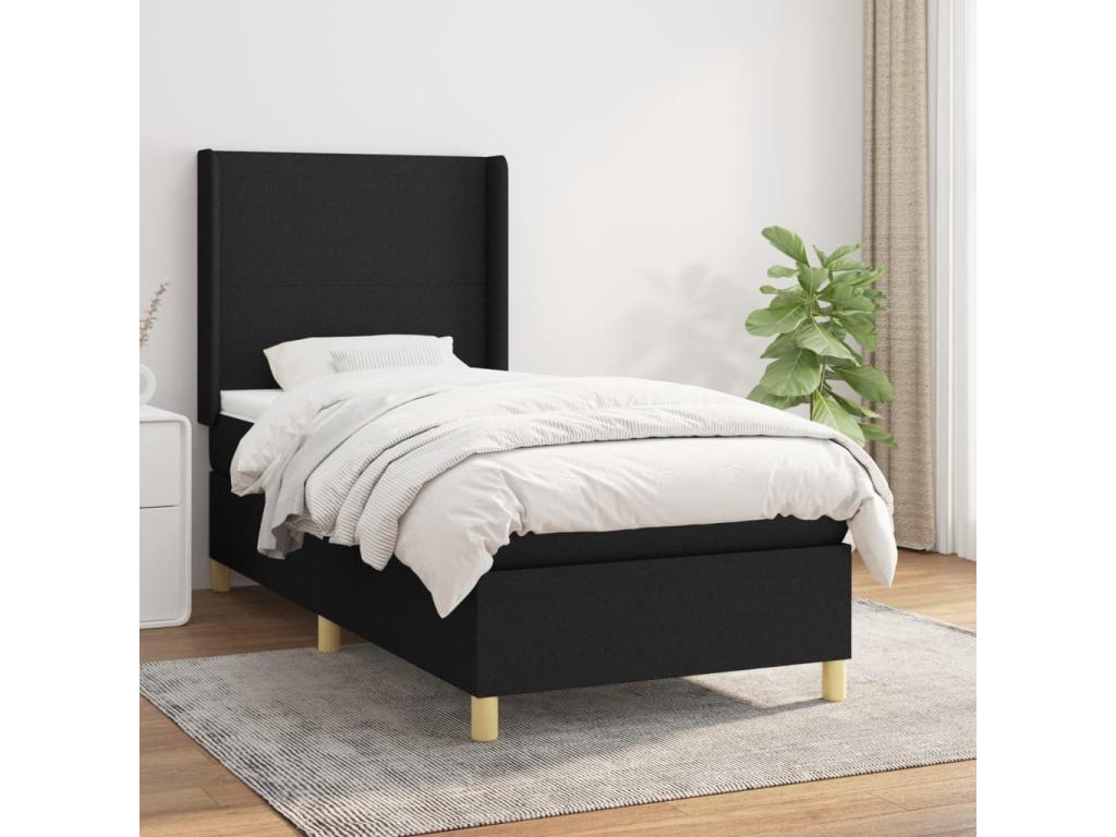 Matelas en tissu, 90 x 190 cm, noir