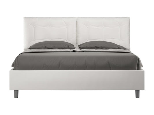 Sommier en similicuir, 160 x 200 cm, blanc