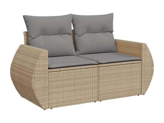 Ensemble de mobilier de jardin 6 pièces en résine tressée beige