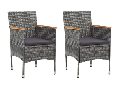 Ensemble de 3 pièces en résine tressée, gris