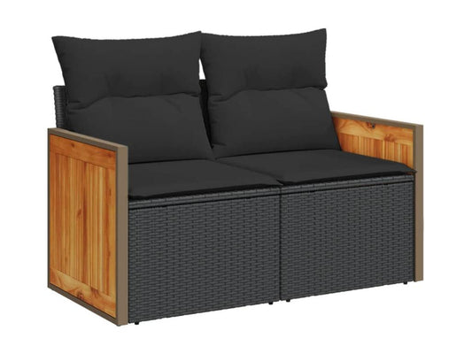 Ensemble de mobilier de jardin 5 pièces en résine tressée noire