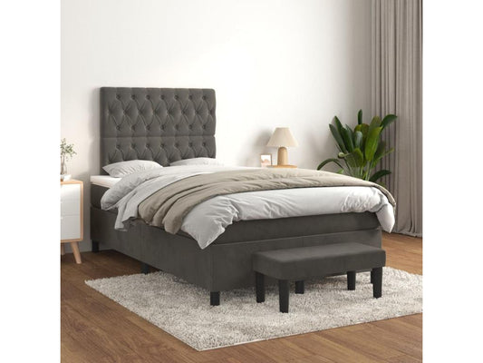 Matelas en velours, 120 x 200 cm, gris