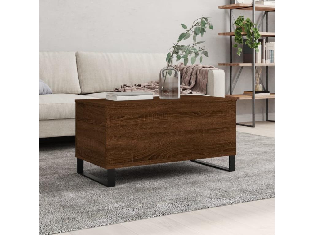 Table basse en bois composite, 90 x 44,5 x 45 cm, marron
