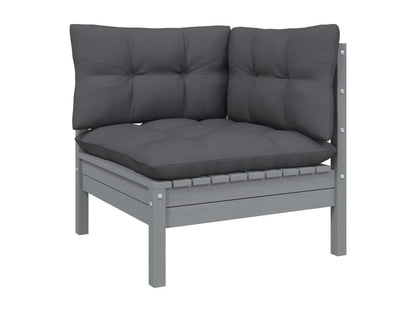 Ensemble de mobilier de jardin 6 pièces en pin gris