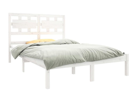 Matelas en bois massif, 135 x 190 cm, blanc