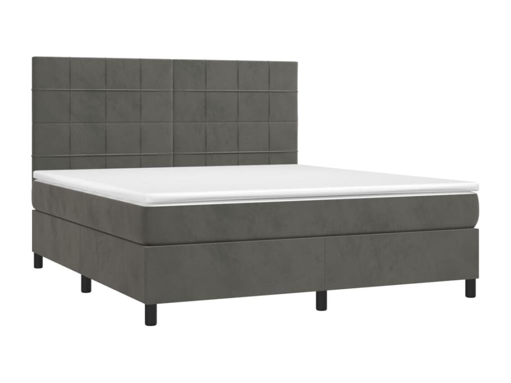 Matelas en velours, 160 x 200 cm, gris