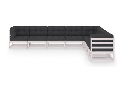 Ensemble de mobilier de jardin 8 pièces en pin blanc