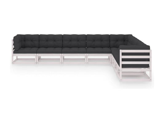 Ensemble de mobilier de jardin 8 pièces en pin blanc