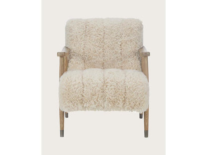 Fauteuil d'appoint en bois massif, couleur naturelle claire