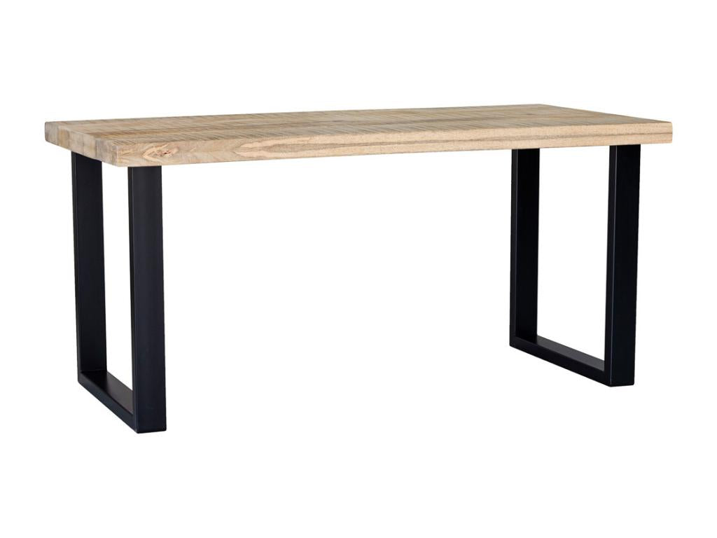 Table en bois de manguier, 160 x 80 x 76 cm, teinte naturelle claire