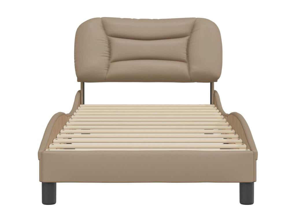 Cadre de lit en similicuir, 90 x 200 cm, marron