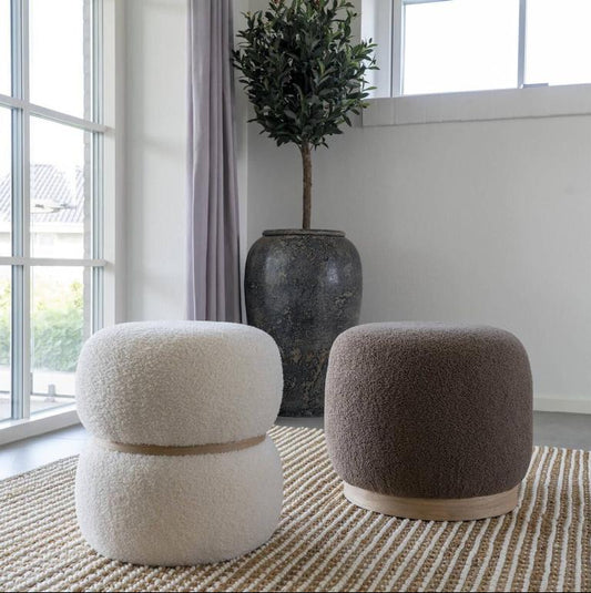 Pouf en tissu, blanc
