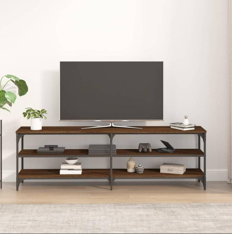 Meuble TV en bois composite, 160 x 30 x 50 cm, marron